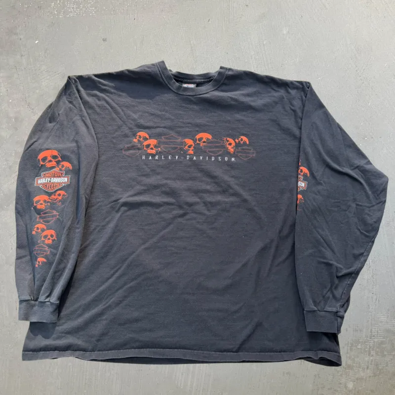 J- Vintage '11 Harley Davidson Coeur D'Alene Idaho Made In USA Long Sleeve Tee - 4XL sold by HG Vintage