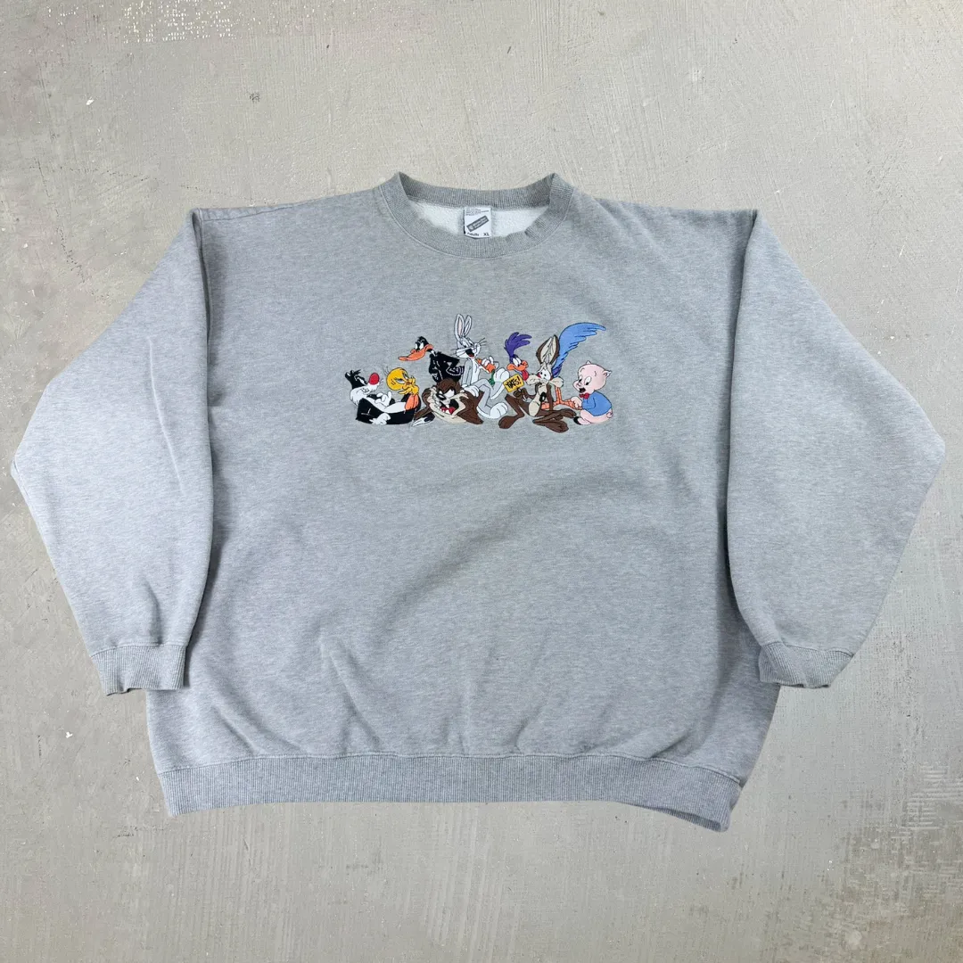 J- Vintage '98 Looney Tunes Embroidered Characters Crewneck - XL sold by HG Vintage