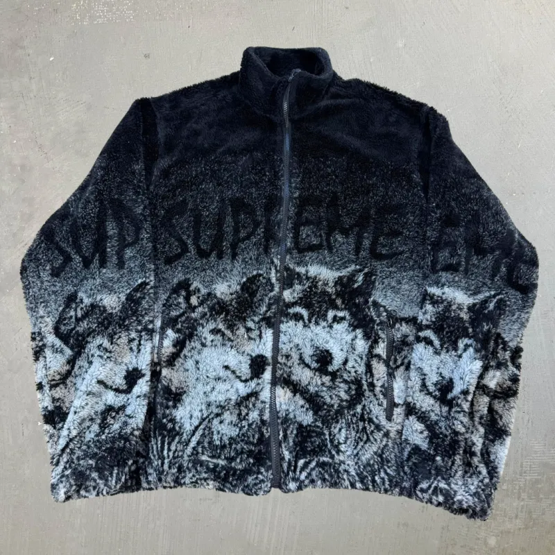 J- SS19 Supreme Wolf All Over Print Fleece Jacket - XL sold by HG Vintage