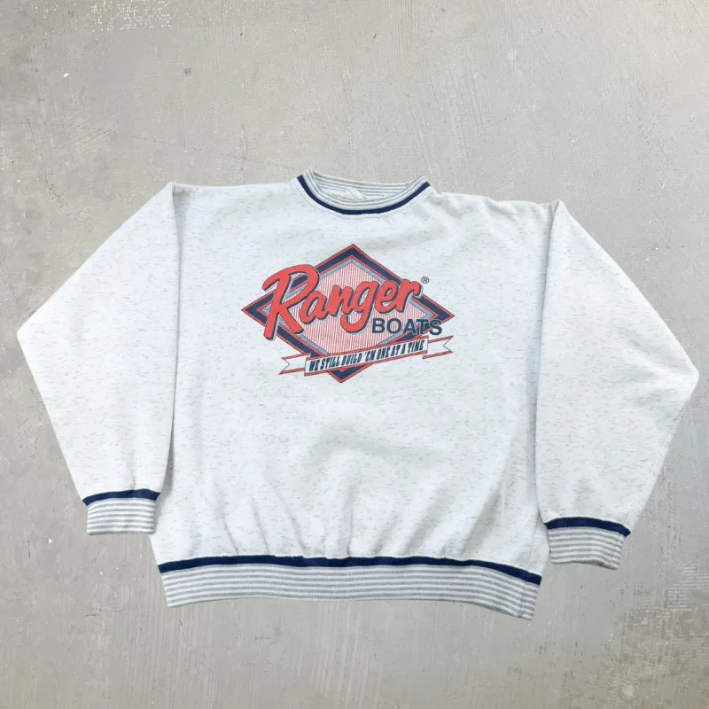 J- Vintage Rangers Boats Text & Logo Crewneck - L sold by HG Vintage