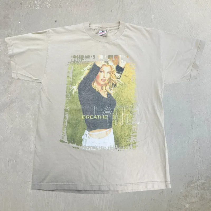 J- Vintage '99 Faith Hill Breathe Tour Picture Tee - L sold by HG Vintage