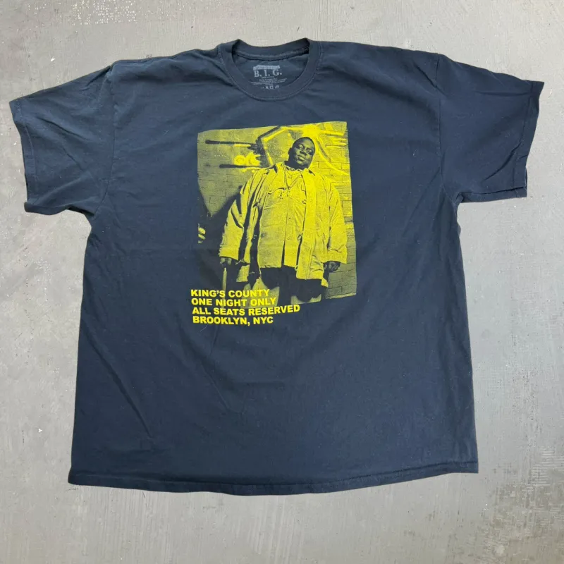 J- Notorious B.I.G King County Concert Reprint Picture Tee - 2XL made by HG Vintage