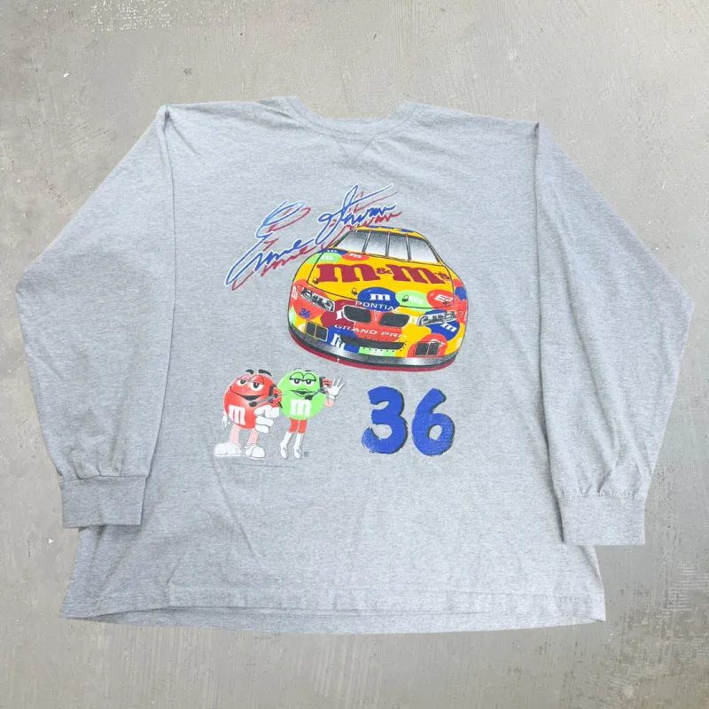 J- Vintage '99 Nascar Ernie Irvan M&Ms Car Made In USA Long Sleeve Tee - 2XL made by Nascar