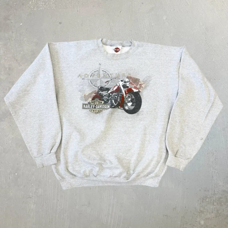 J- Vintage '06 Harley Davidson Xenia Ohio Graphic Crewneck - L sold by HG Vintage