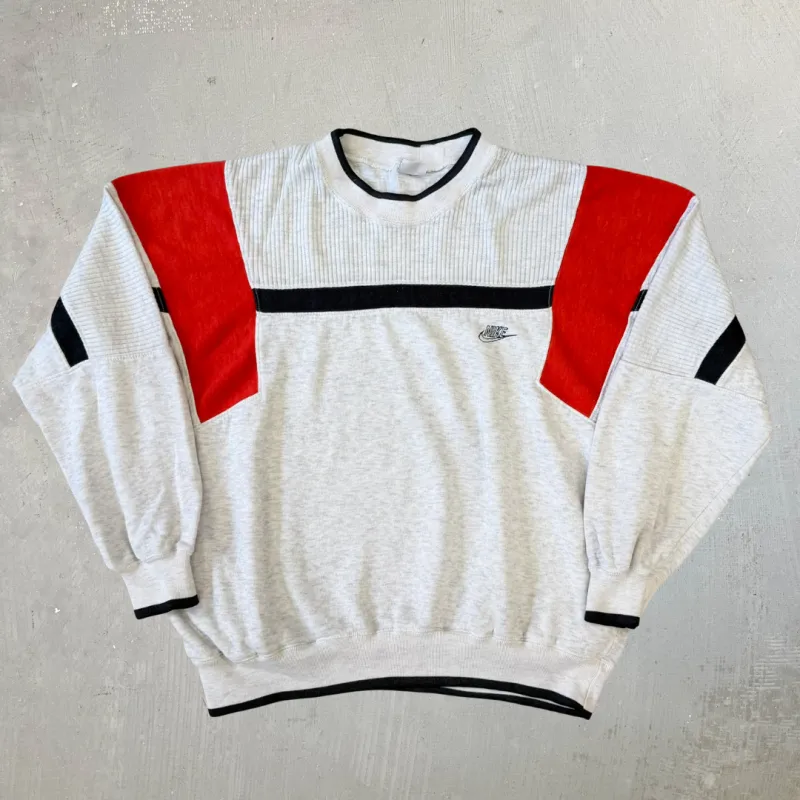 J- Vintage Nike Embroidered Text & Swoosh Pocket Crewneck - L made by HG Vintage