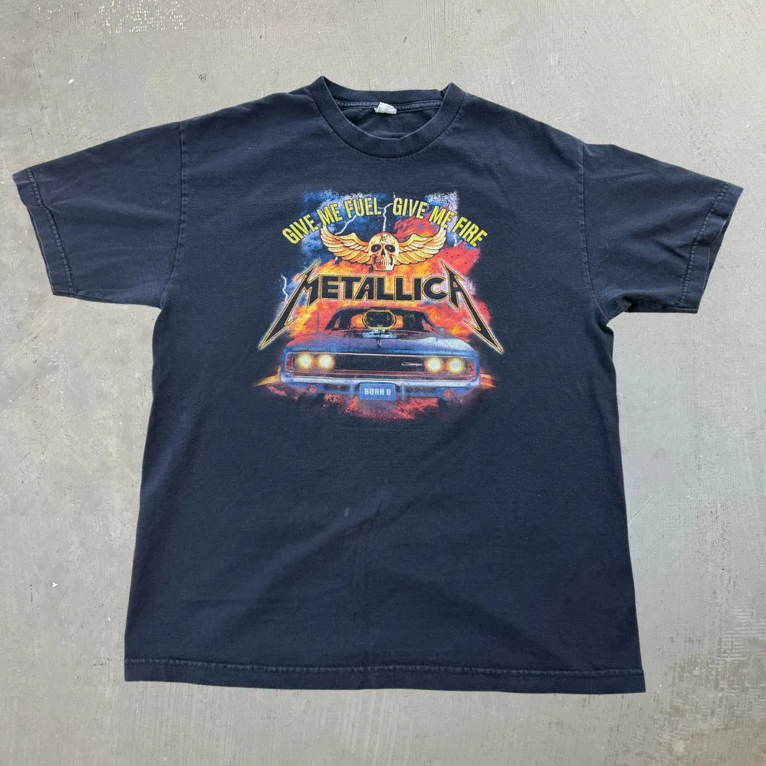 J- Vintage '05 Metallica Give Me Fuel Car Tee - M sold by HG Vintage