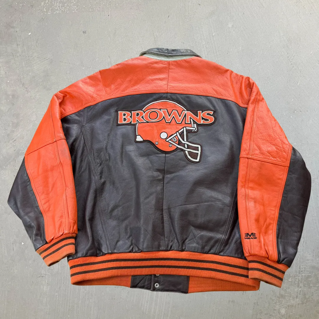 J- Vintage Cleveland Browns NFL Mirage Leather Jacket - XL sold by HG Vintage product image thumbnail 3
