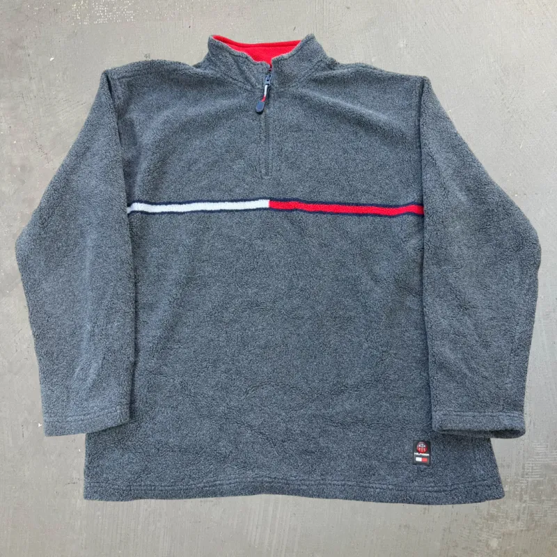 J- Vintage Tommy Hilfiger Cold Stop Quarter Zip Sherpa Polar Fleece - L sold by HG Vintage
