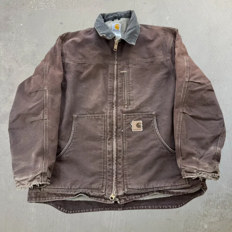 J- Vintage Carhartt Sherpa Lined Zip Up Work Jacket - L sold by HG Vintage