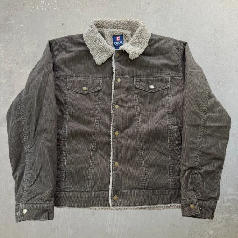 J- Vintage Chaps Ralph Lauren Sherpa Lined Corduroy Jacket - L made by HG Vintage