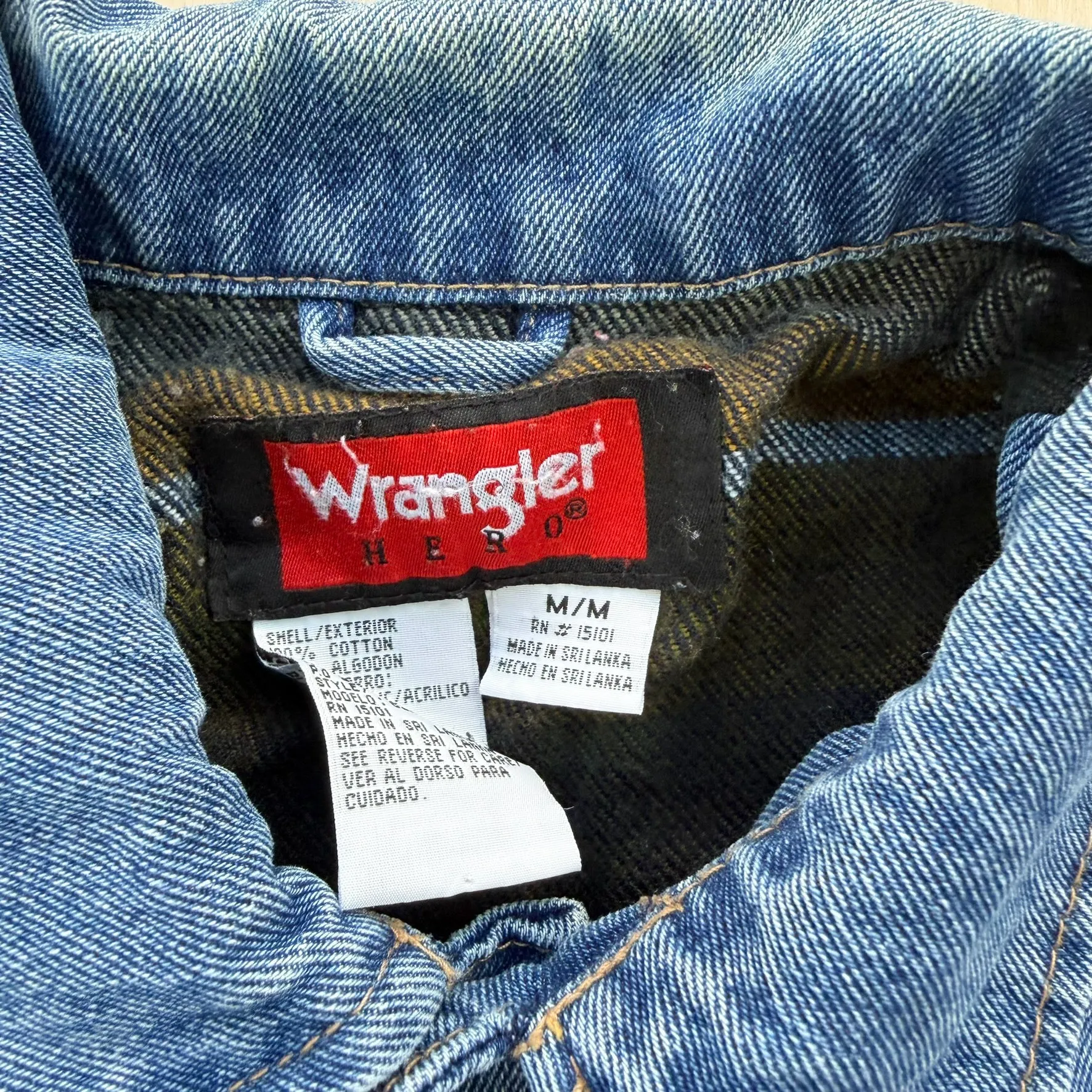 J- Vintage Wrangler Hero Flannel Lined Denim Jacket - M sold by HG Vintage product image thumbnail 3