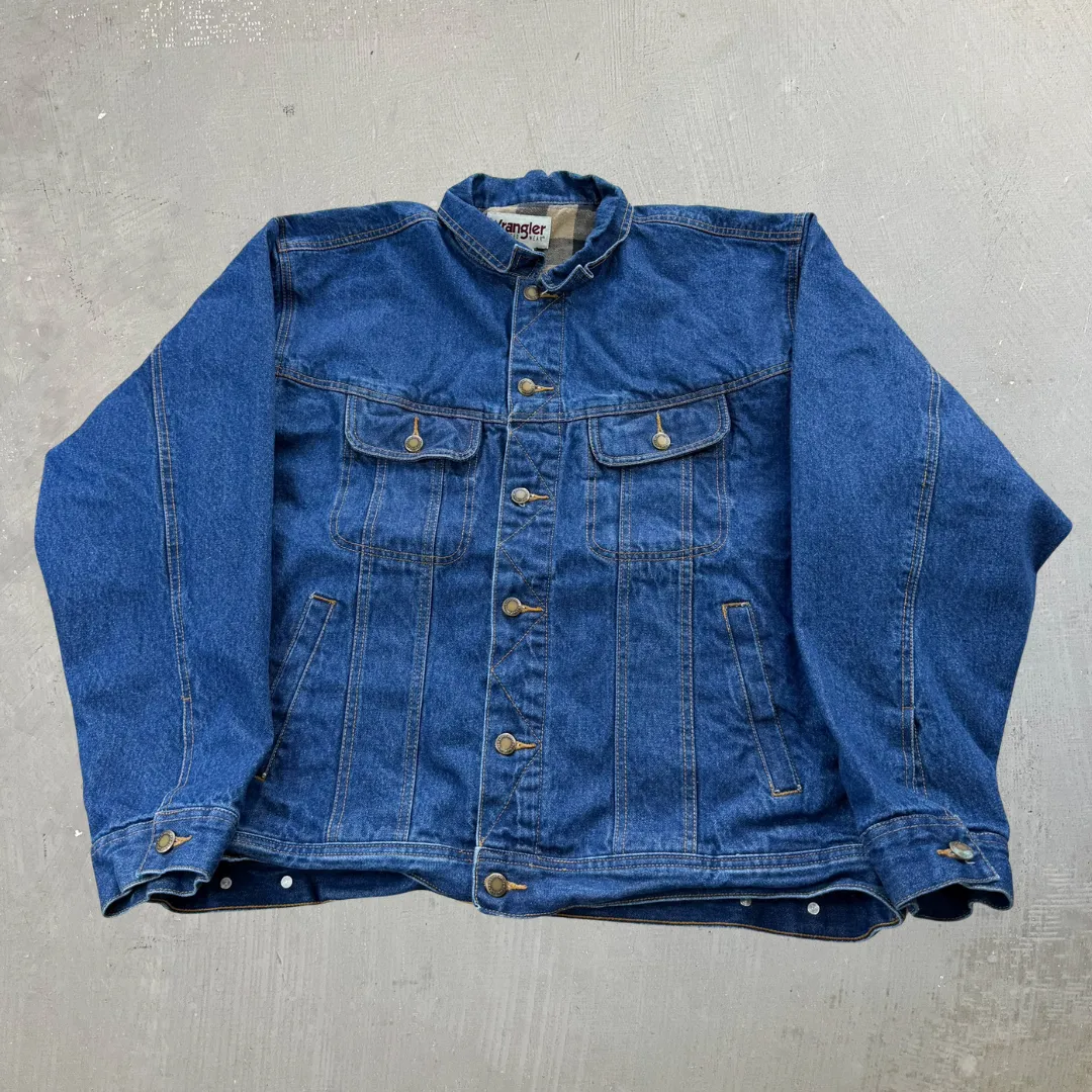 J- Vintage Wrangler Rugged Wear Flannel Lined Denim Jacket - XL sold by HG Vintage