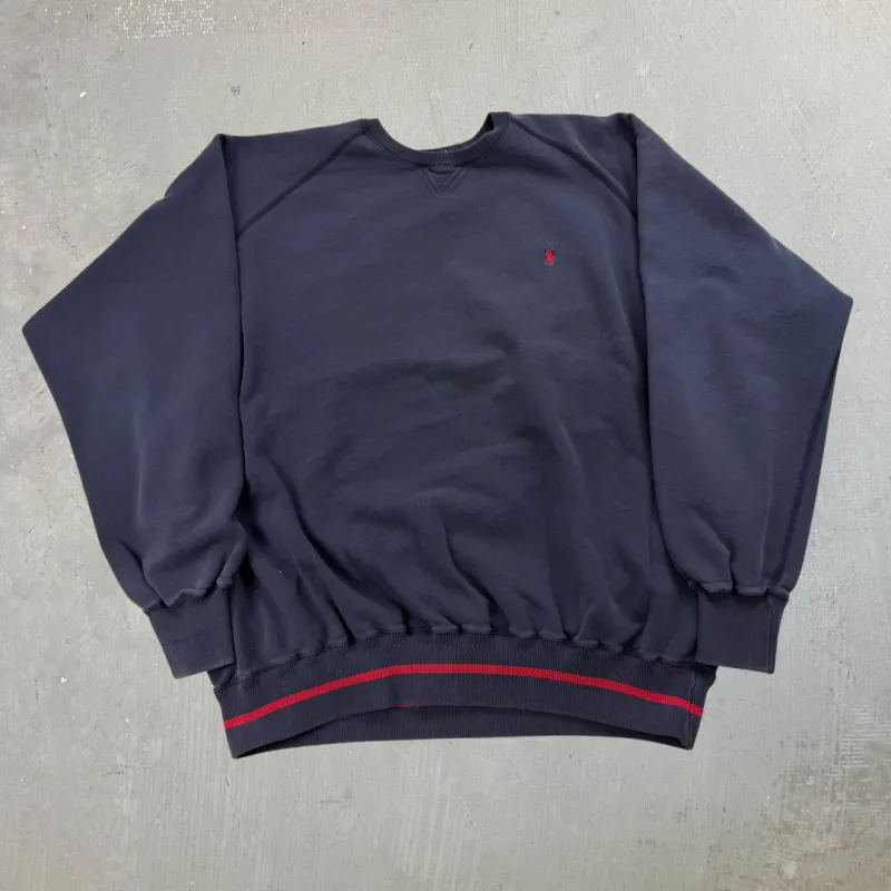 J- Vintage Polo Ralph Lauren Embroidered Grey/Red Crewneck - XL sold by HG Vintage