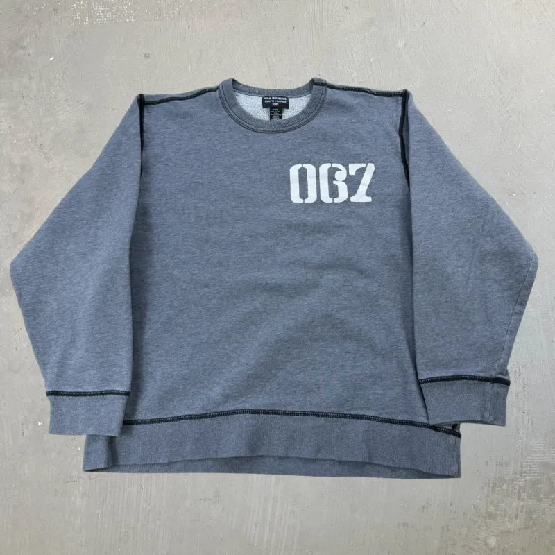 J- Vintage Polo Sports Ralph Lauren Text Grey Crewneck - M sold by HG Vintage