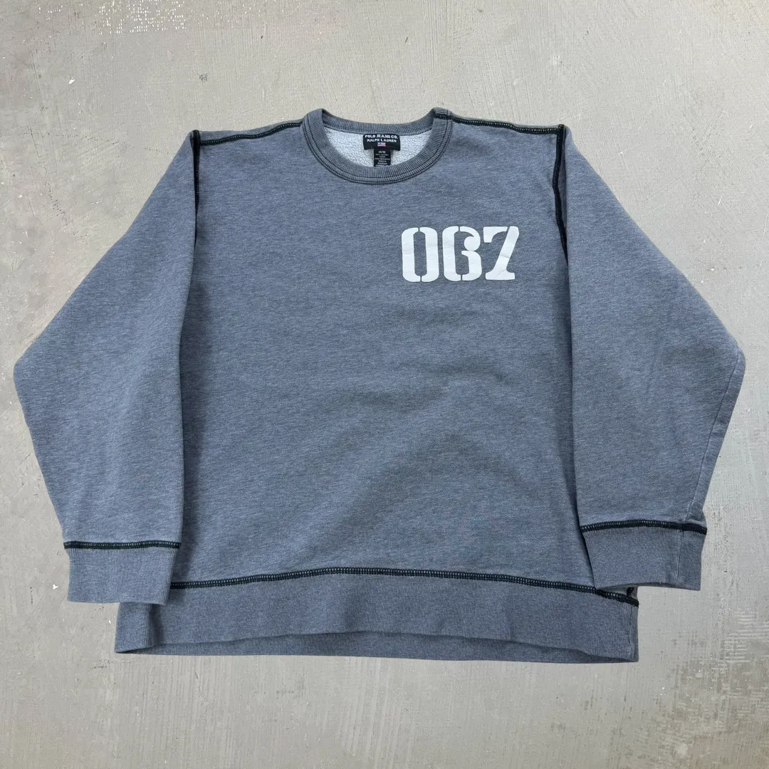 J- Vintage Polo Sports Ralph Lauren Text Grey Crewneck - M sold by HG Vintage