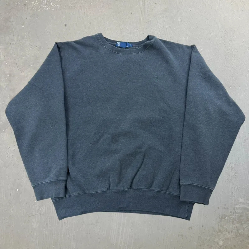 J- Vintage Polo Ralph Lauren Embroidered Dark Grey Crewneck - L sold by HG Vintage