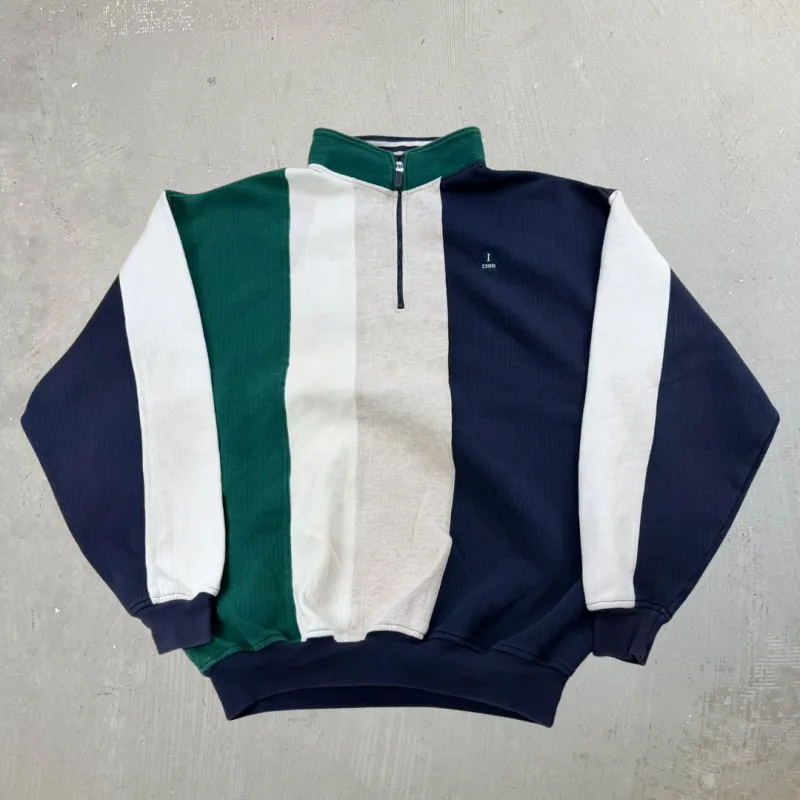 J- Vintage Izod Color Block Quarter Zip Crewneck - XL sold by HG Vintage