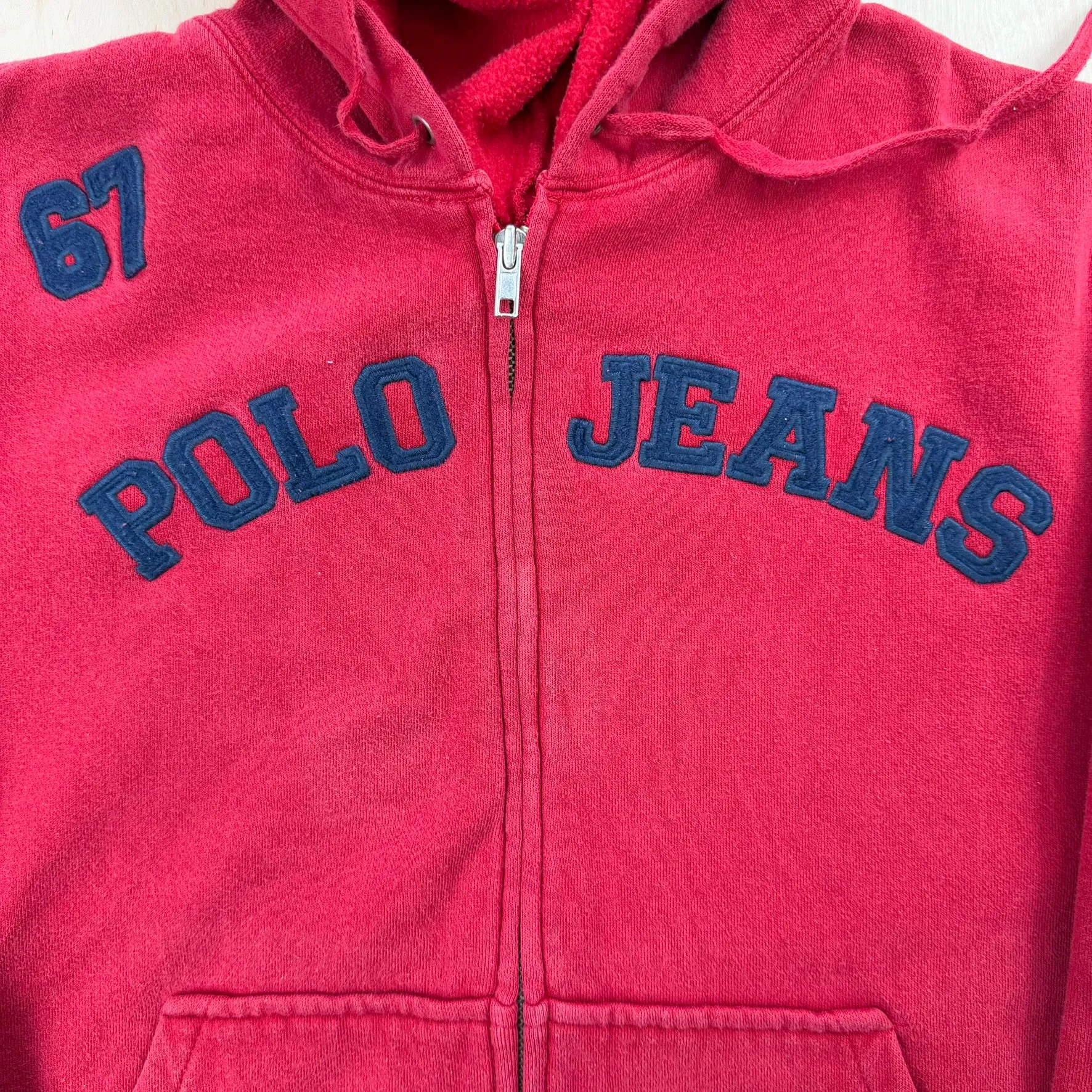 J- Vintage Polo Jeans Ralph Lauren Embroidered Text Zip Up Hoodie - L sold by HG Vintage product image thumbnail 2