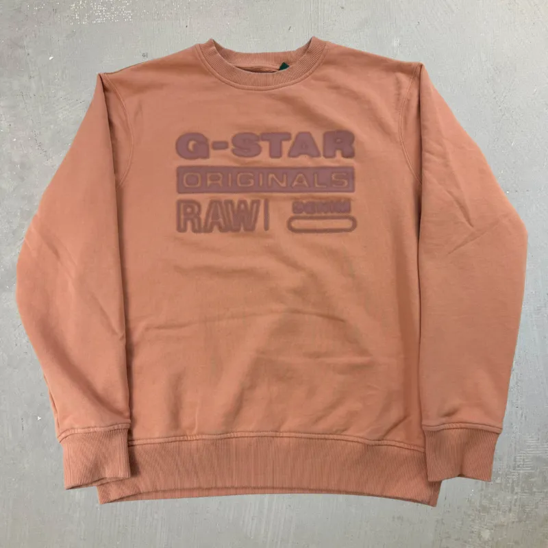 J- Vintage G-Star Raw Stippled Text Crewneck - L made by HG Vintage