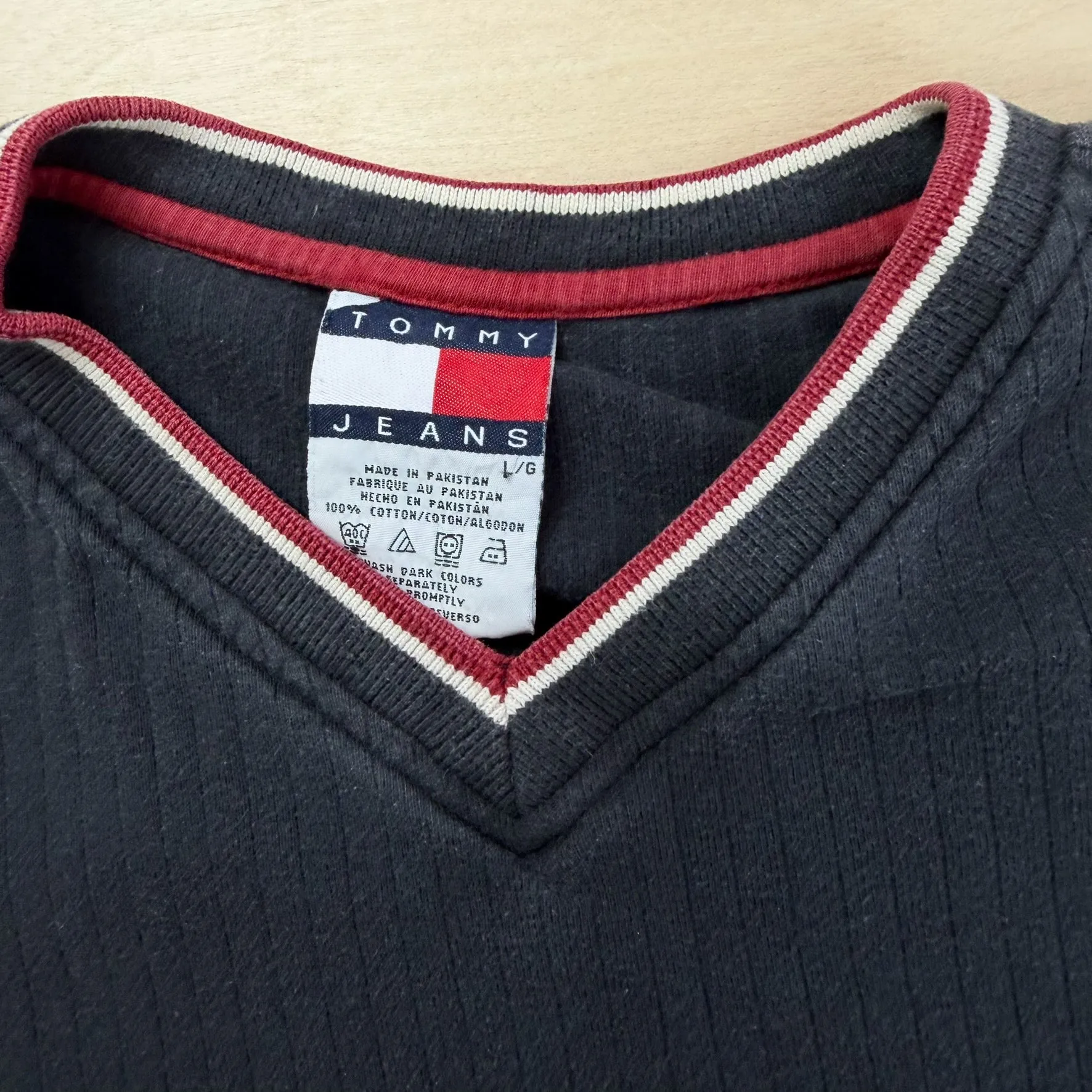 J- Vintage Tommy Hilfiger Jeans Embroidered Logo Tee - L sold by HG Vintage product image thumbnail 3