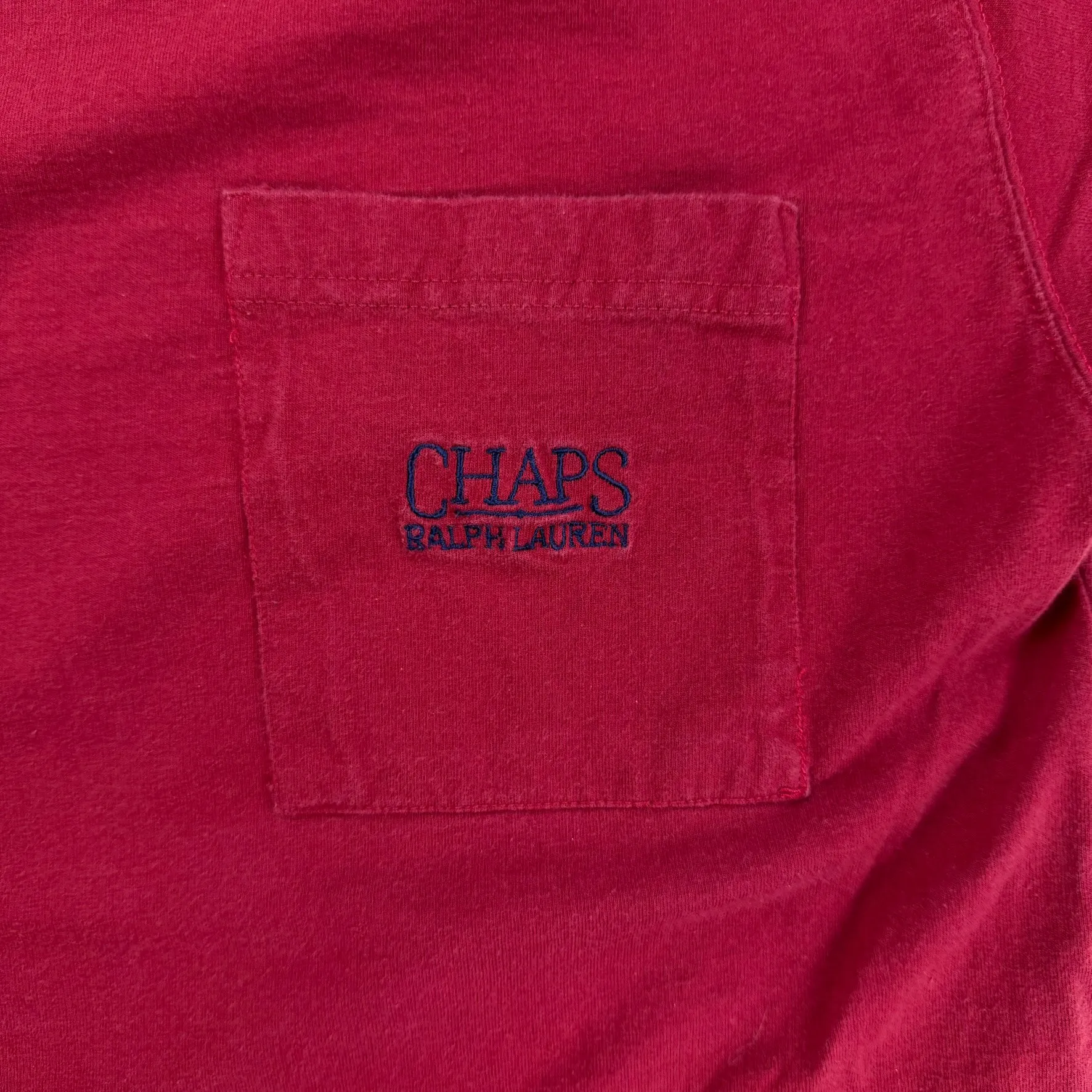 J- Vintage Chaps Ralph Lauren Embroidered Text Pocket Tee - L sold by HG Vintage product image thumbnail 2