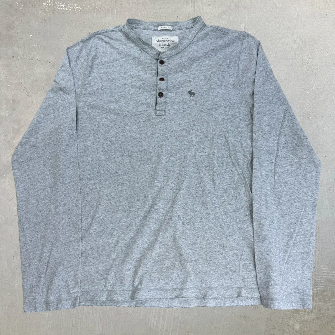 J- Vintage Abercrombie & Fitch Henley Long Sleeve Tee - M sold by HG Vintage