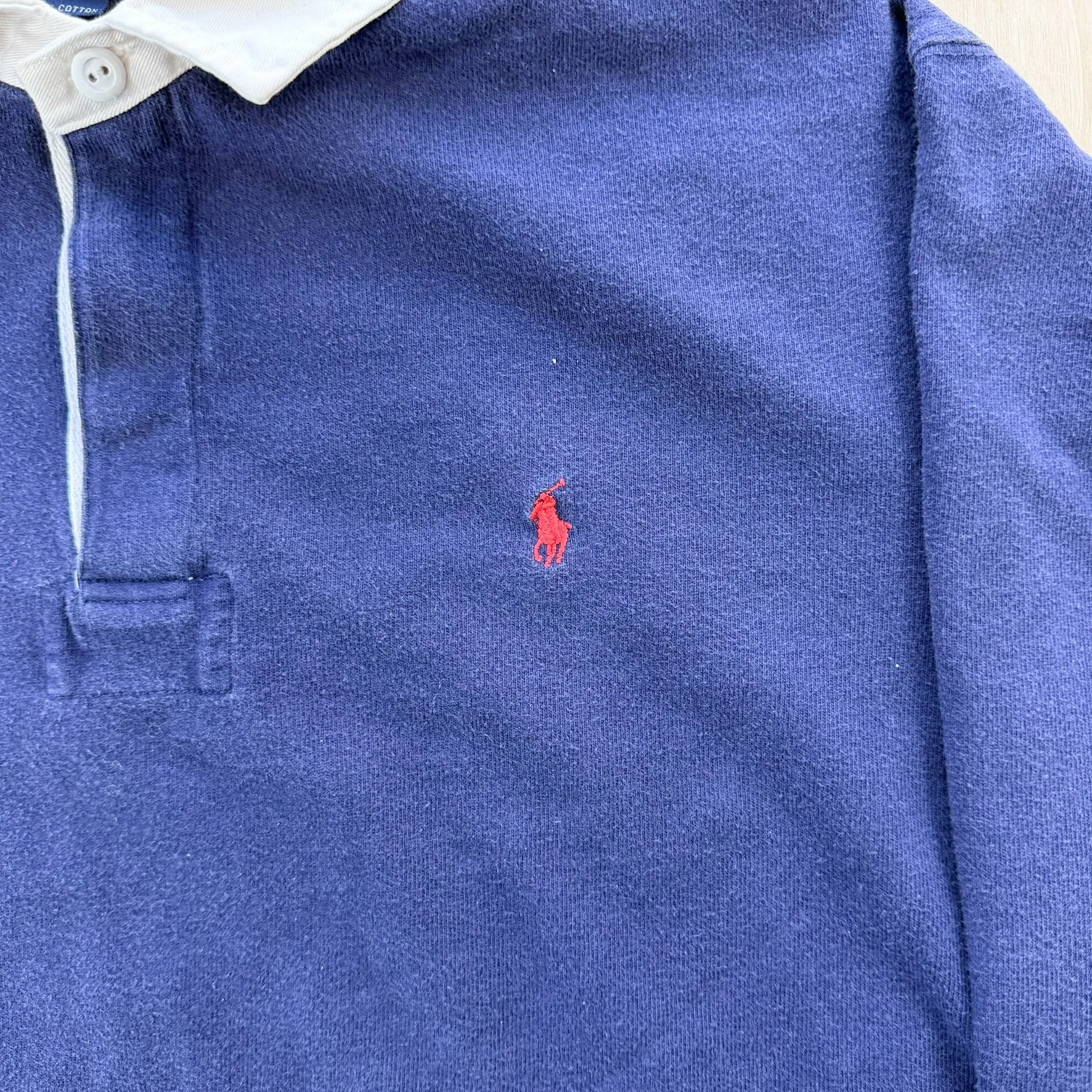 J- Vintage Polo Ralph Lauren Embroidered Navy Rugby Shirt - L sold by HG Vintage product image thumbnail 2