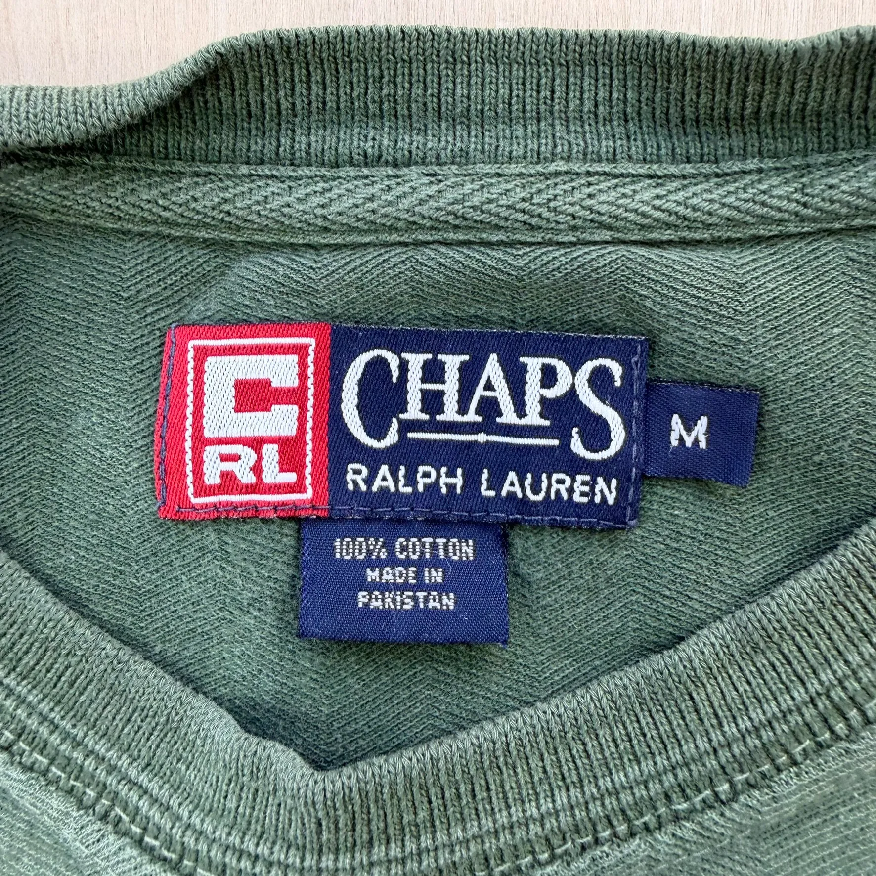 J- Vintage Chaps Ralph Lauren Embroidered Logo Pocket Tee - M sold by HG Vintage product image thumbnail 3