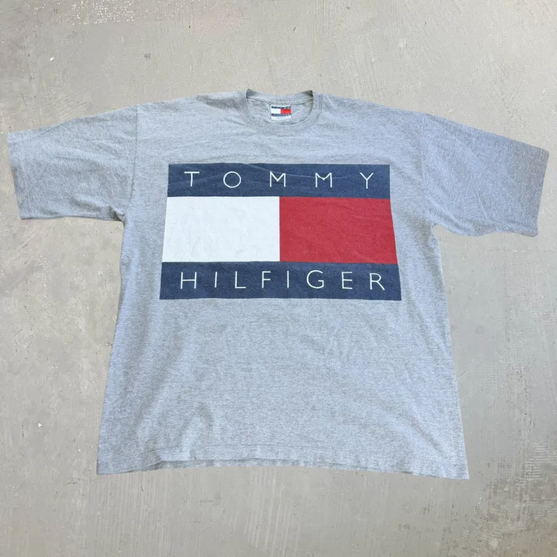 J- Vintage Tommy Hilfiger Jumbo Logo Graphic Tee - L sold by HG Vintage