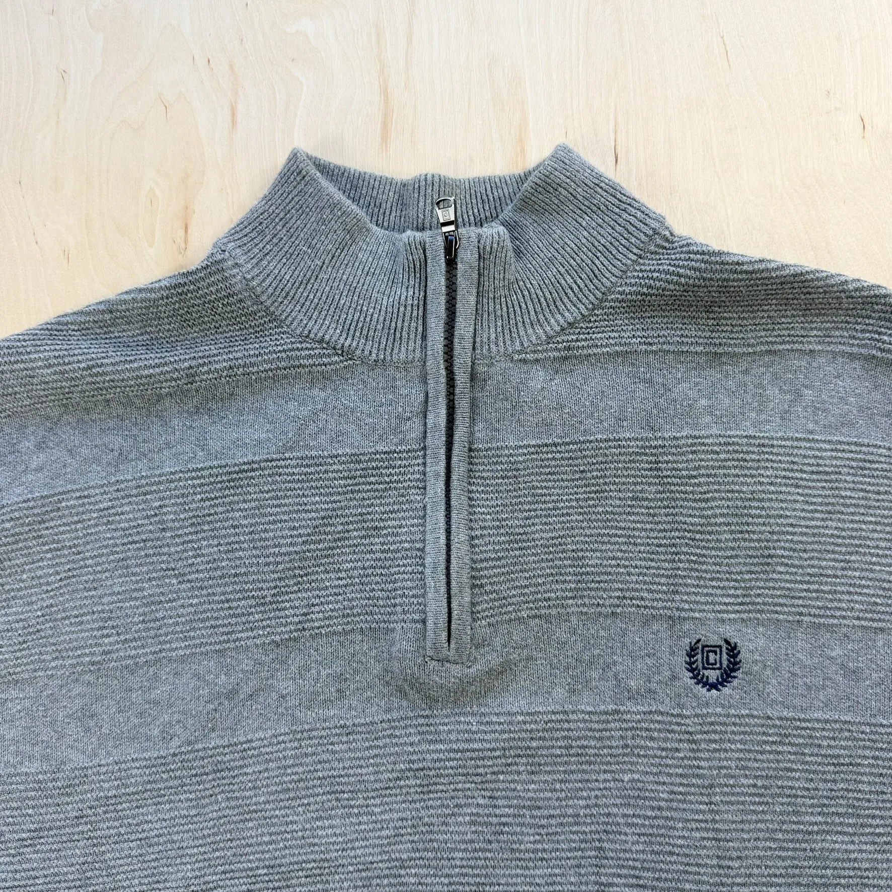 J- Vintage Chaps Ralph Lauren Grey Quarter Zip Knit Sweater- XL sold by HG Vintage product image thumbnail 2