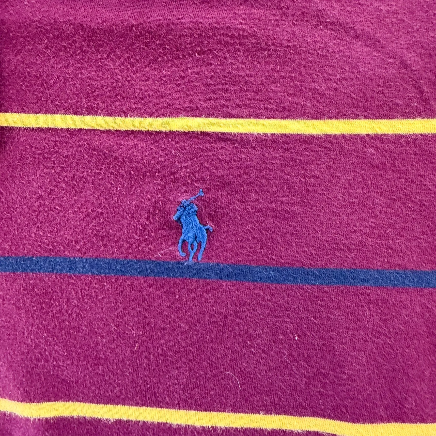 J- Vintage Ralph Lauren Maroon Striped Lightweight Hoodie - 2XL sold by HG Vintage product image thumbnail 2