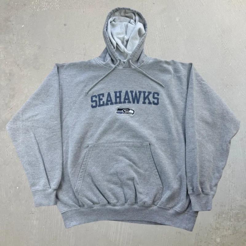 J- Vintage Seattle Seahawks NFL Embroidered Text & Logo Hoodie - L sold by HG Vintage