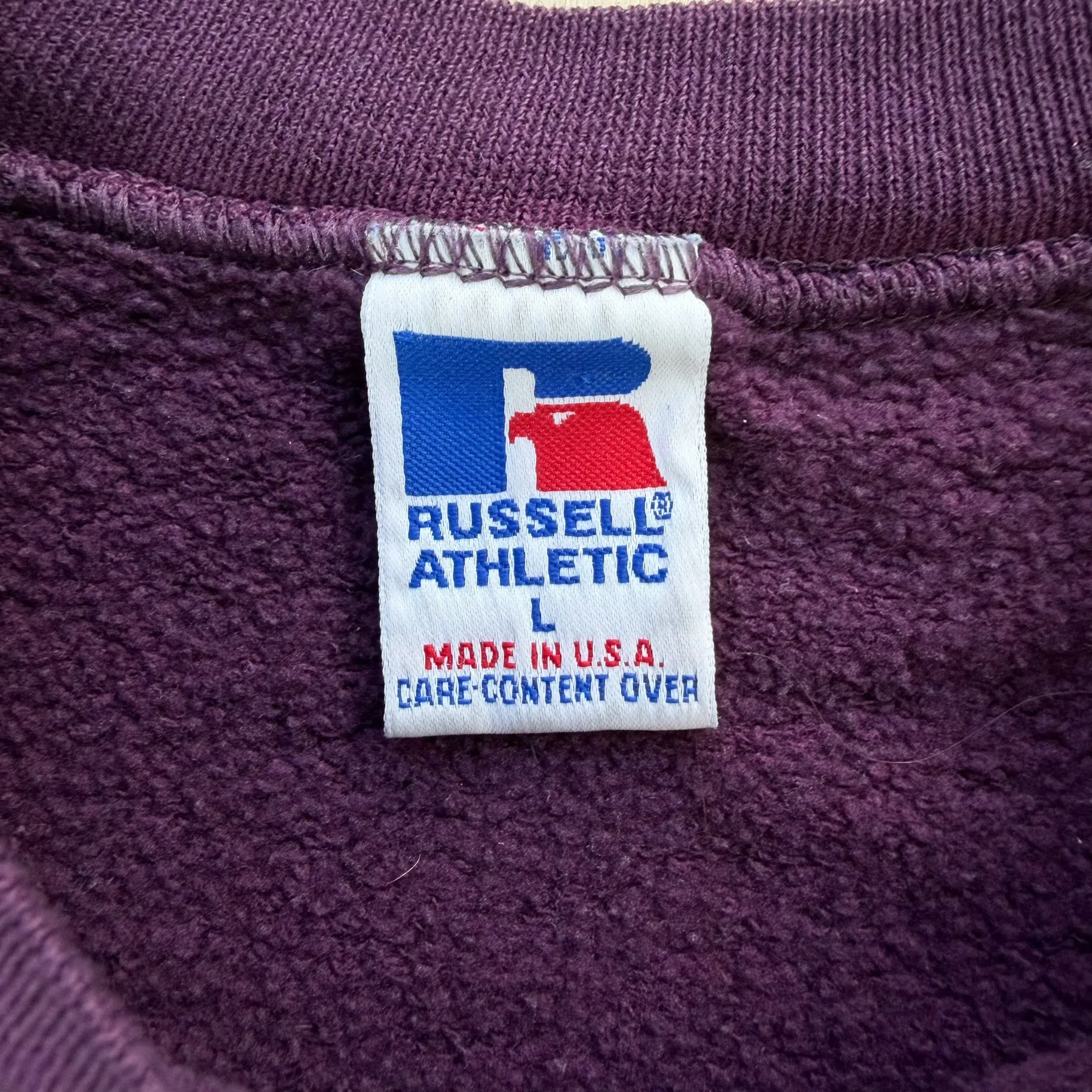 J- Vintage HG Vintage Paris Embroidered Text Purple Russell Made In USA Crewneck - L sold by HG Vintage product image thumbnail 3