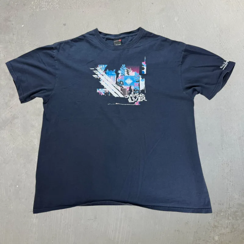 J- Quicksilver Skyline Graphic & Text Logo Tee - XL made by HG Vintage