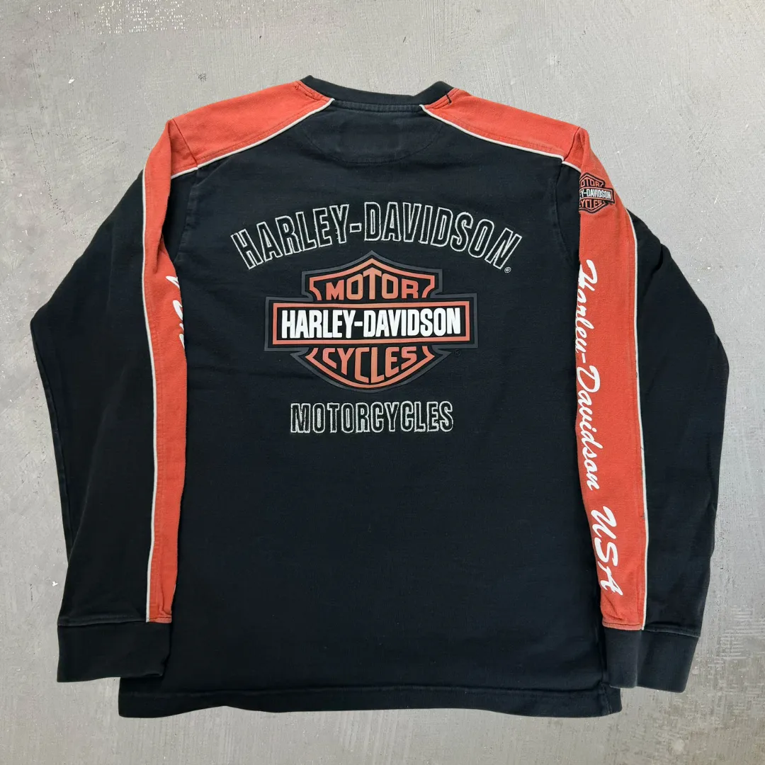 J- Harley Davidson Motorcycles Embroidered Text Crewneck - S sold by HG Vintage product image thumbnail 3