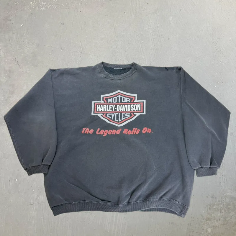 J- Vintage Harley Davidson The Legend Rolls On Logo Crewneck - XL sold by HG Vintage
