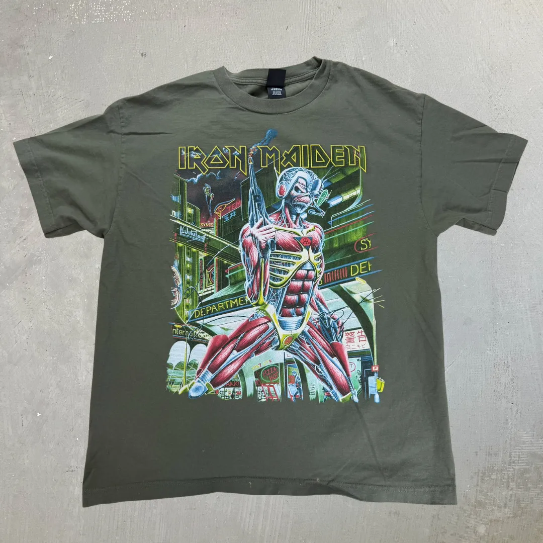 J- Iron Maiden Somewhere On Tour 86-87 Reprint Tee - L sold by HG Vintage