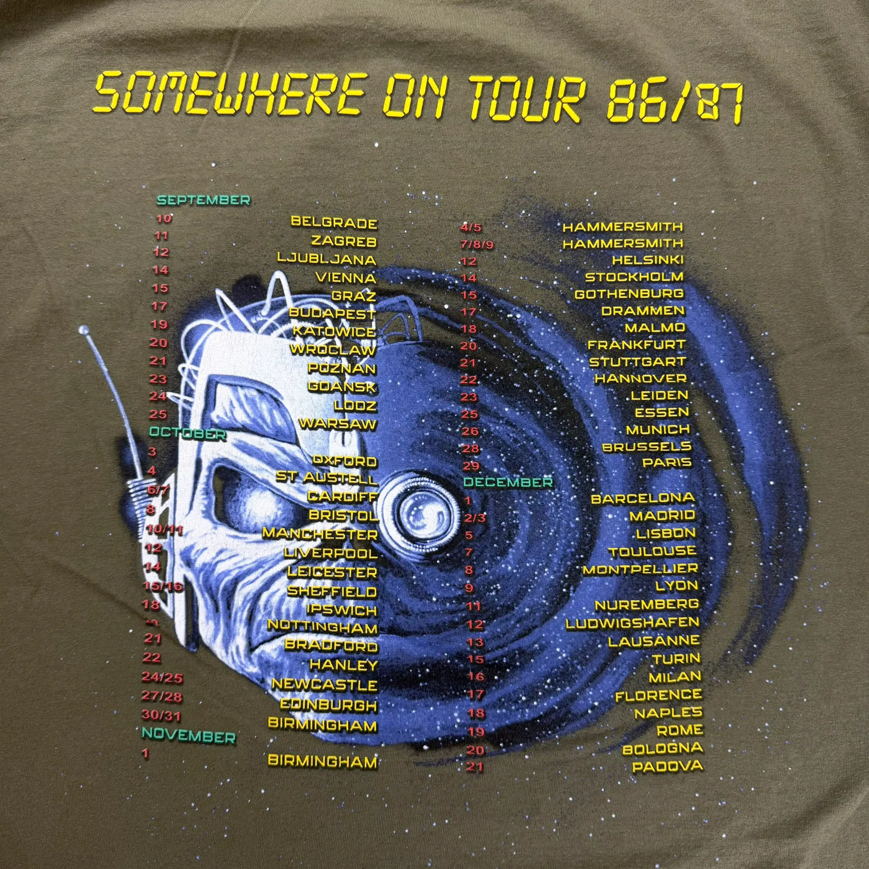 J- Iron Maiden Somewhere On Tour 86-87 Reprint Tee - L sold by HG Vintage product image thumbnail 4
