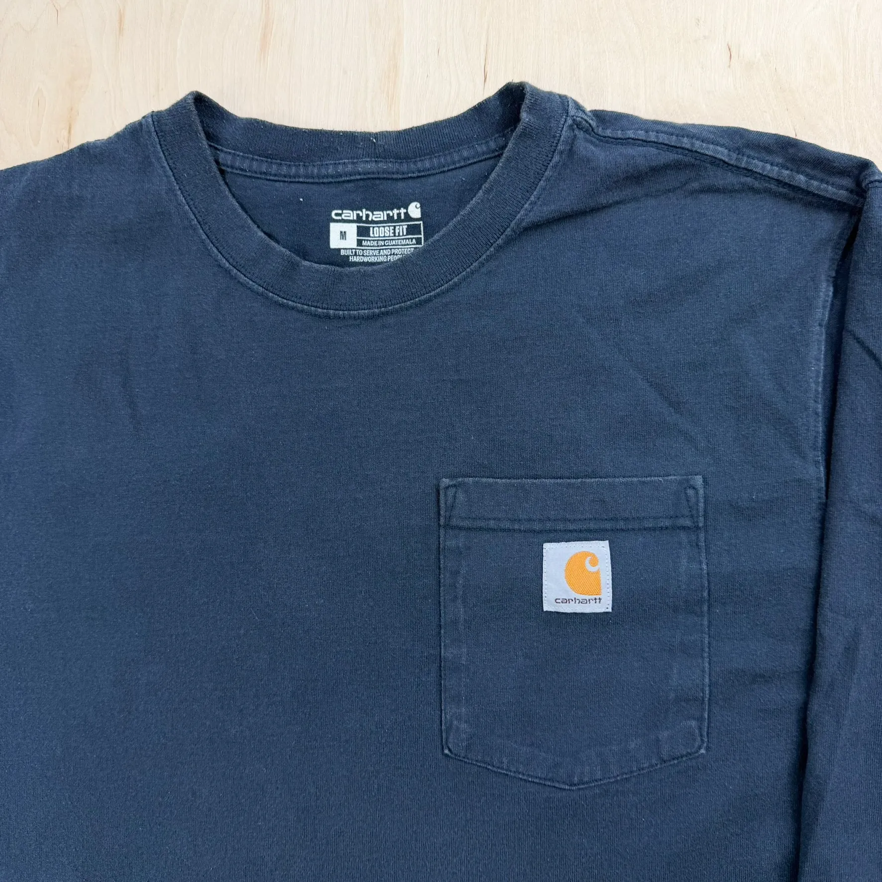 J- Carhartt Navy Long Sleeve Pocket Tee - M sold by HG Vintage product image thumbnail 2