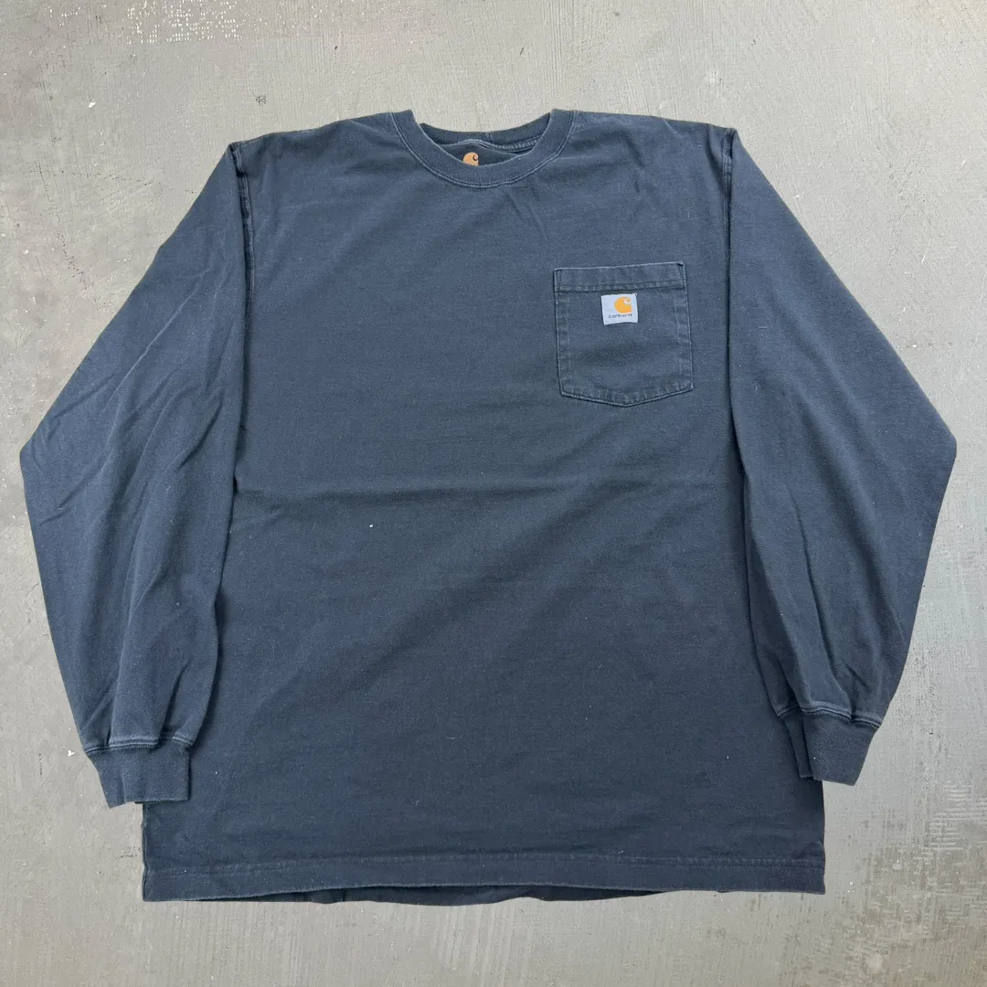 J- Carhartt Black Long Sleeve Pocket Tee - M sold by HG Vintage