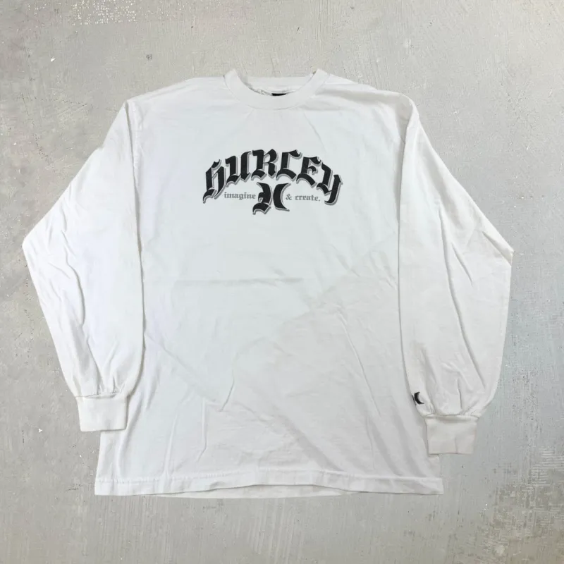 J- Vintage Hurley Imagine x Create Text Long Sleeve Tee - L made by HG Vintage