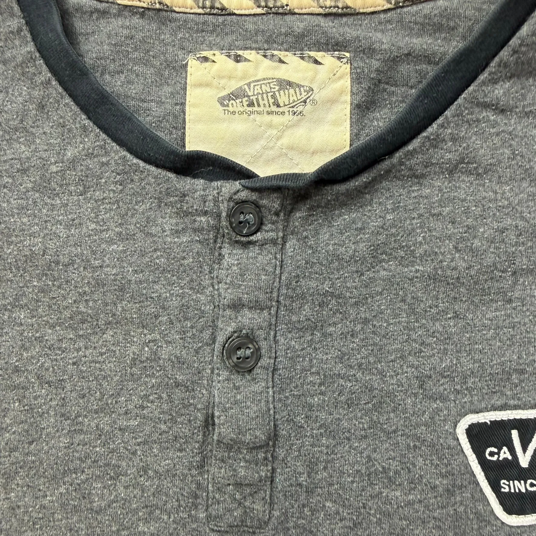 J- Vans Embroidered Skateboard Logo Henley Raglan Tee - L sold by HG Vintage product image thumbnail 2