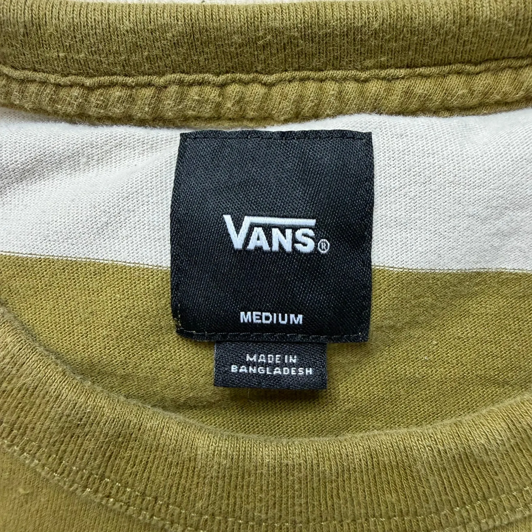 J- Vans Embroidered Text Logo Striped Tee - M sold by HG Vintage product image thumbnail 3