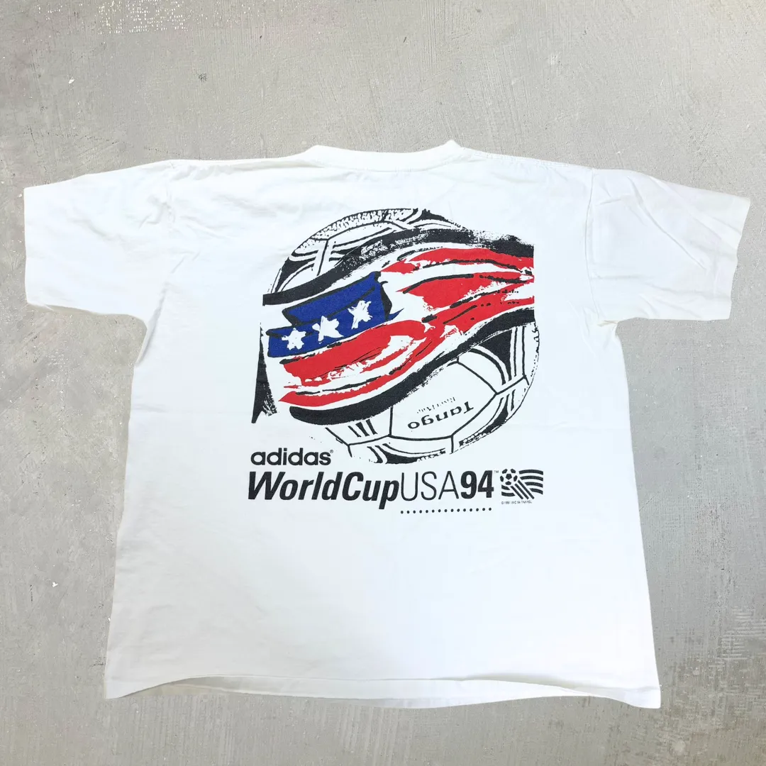 J- Vintage '94 Adidas World Cup Graphic Made In USA Single Stitch Tee - L sold by HG Vintage product image thumbnail 3