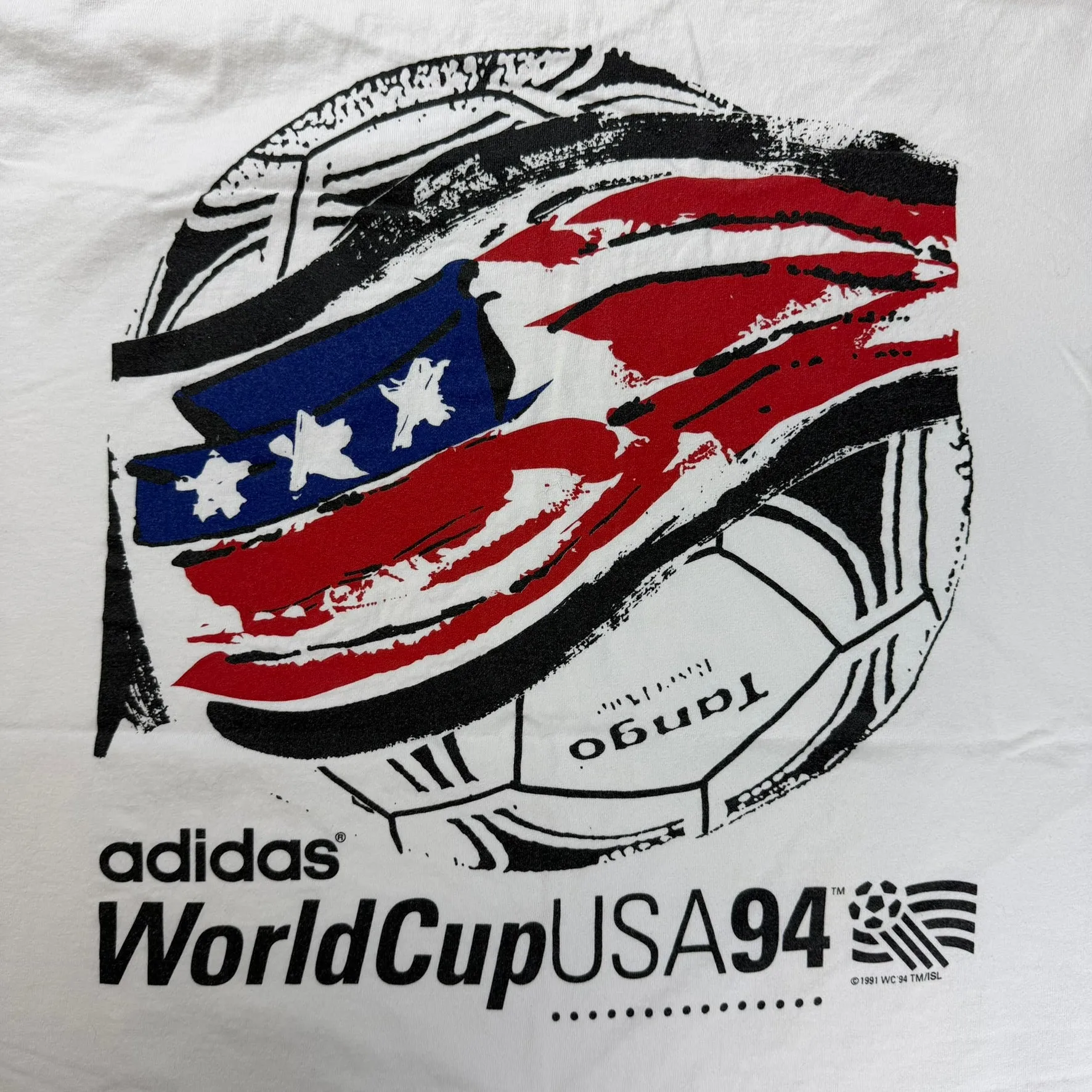 J- Vintage '94 Adidas World Cup Graphic Made In USA Single Stitch Tee - L sold by HG Vintage product image thumbnail 4