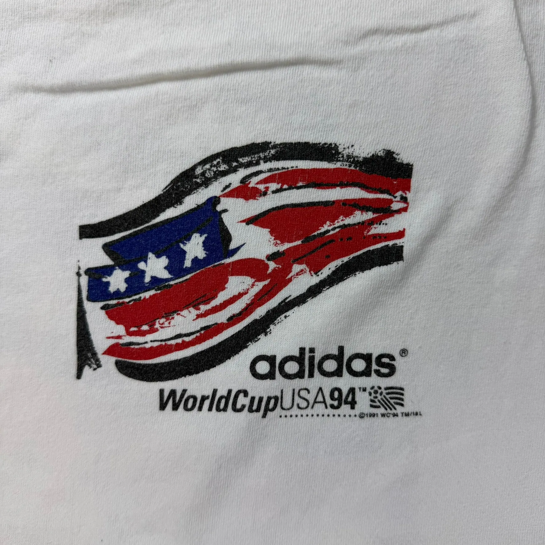 J- Vintage '94 Adidas World Cup Graphic Made In USA Single Stitch Tee - L sold by HG Vintage product image thumbnail 2