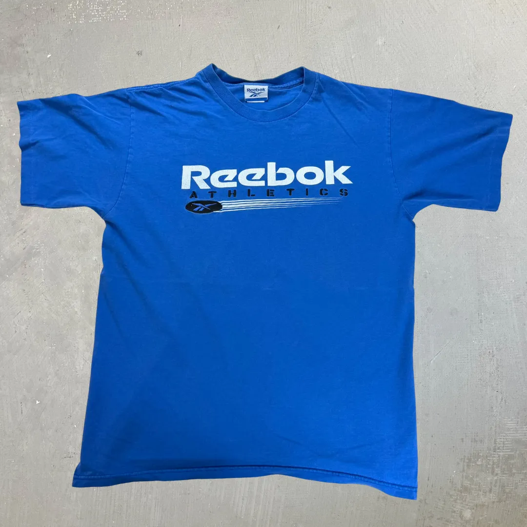 J- Vintage Reebok Athletic text & Graphic Tee - M sold by HG Vintage