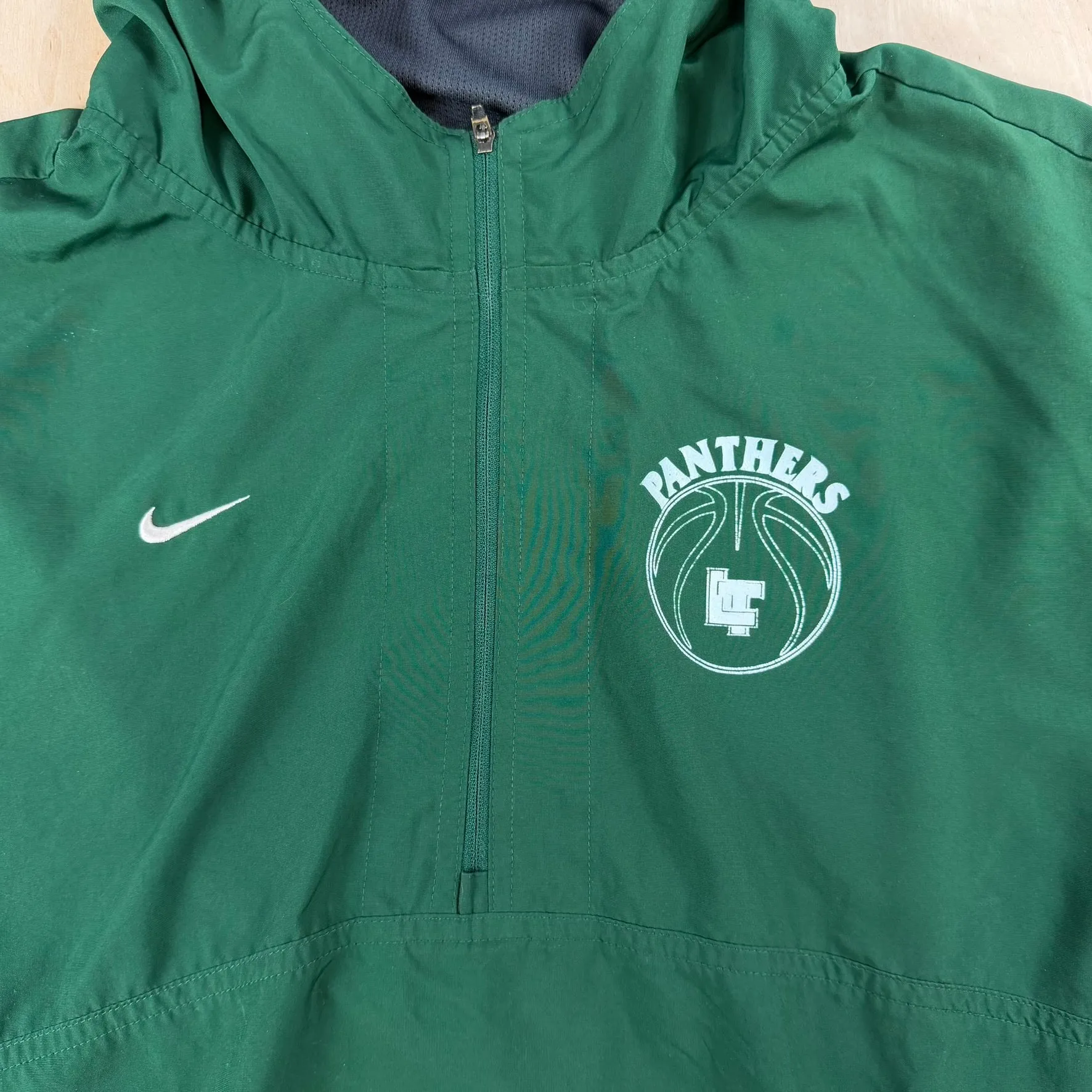 J- Vintage Nike Team Embroidered Swoosh Quarter Zip Hooded Lightweight Jacket - L sold by HG Vintage product image thumbnail 2