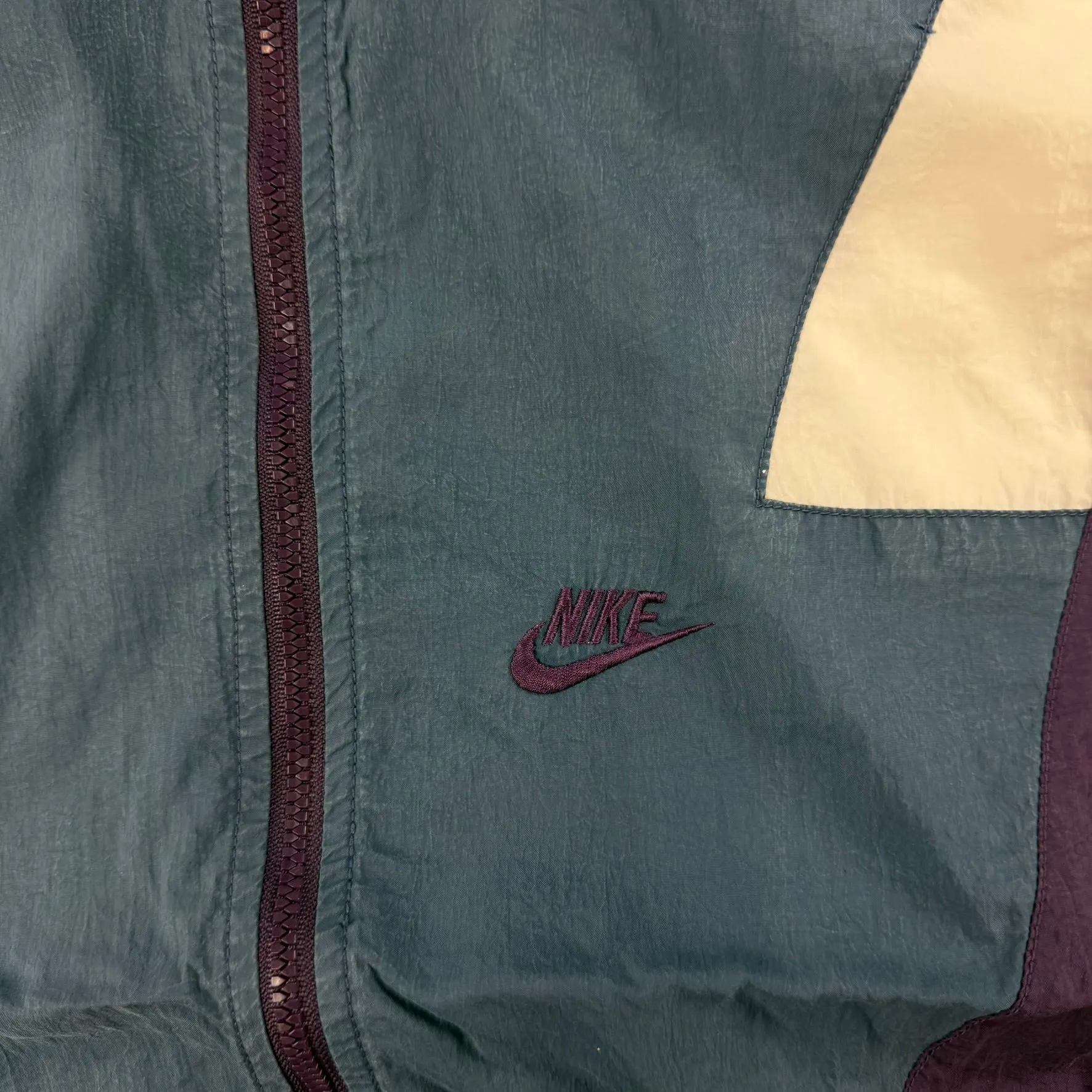 J- Vintage Nike Embroidered Text & Swoosh Color Block Lightweight Jacket - M sold by HG Vintage product image thumbnail 2