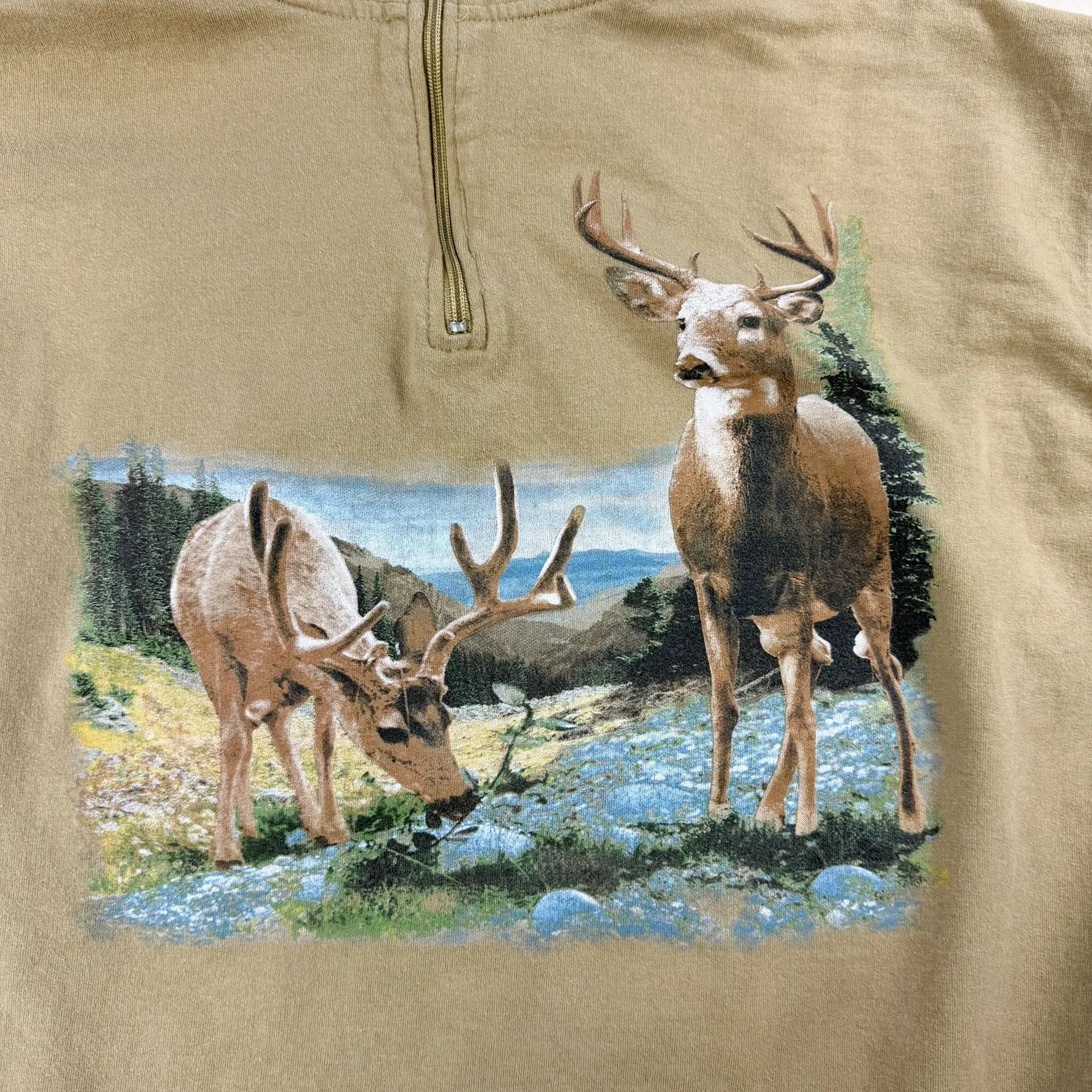 J- Vintage Deer In Forest Graphic Quarter Zip Crewneck - 2XL sold by HG Vintage product image thumbnail 2